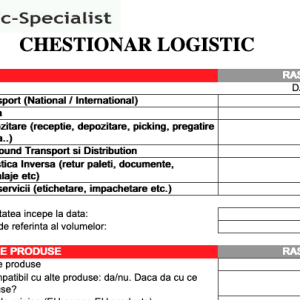 Chestionar logistic 3PL